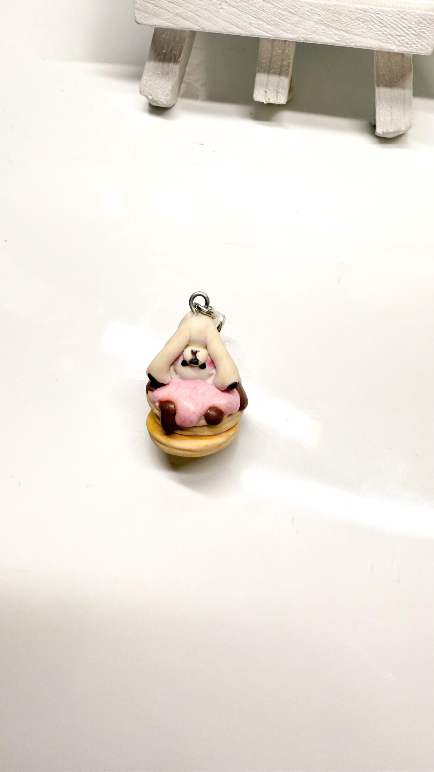 Handmade Bear on Pancakes Necklace – Polymer Clay Kawaii Food Charm - Image 16