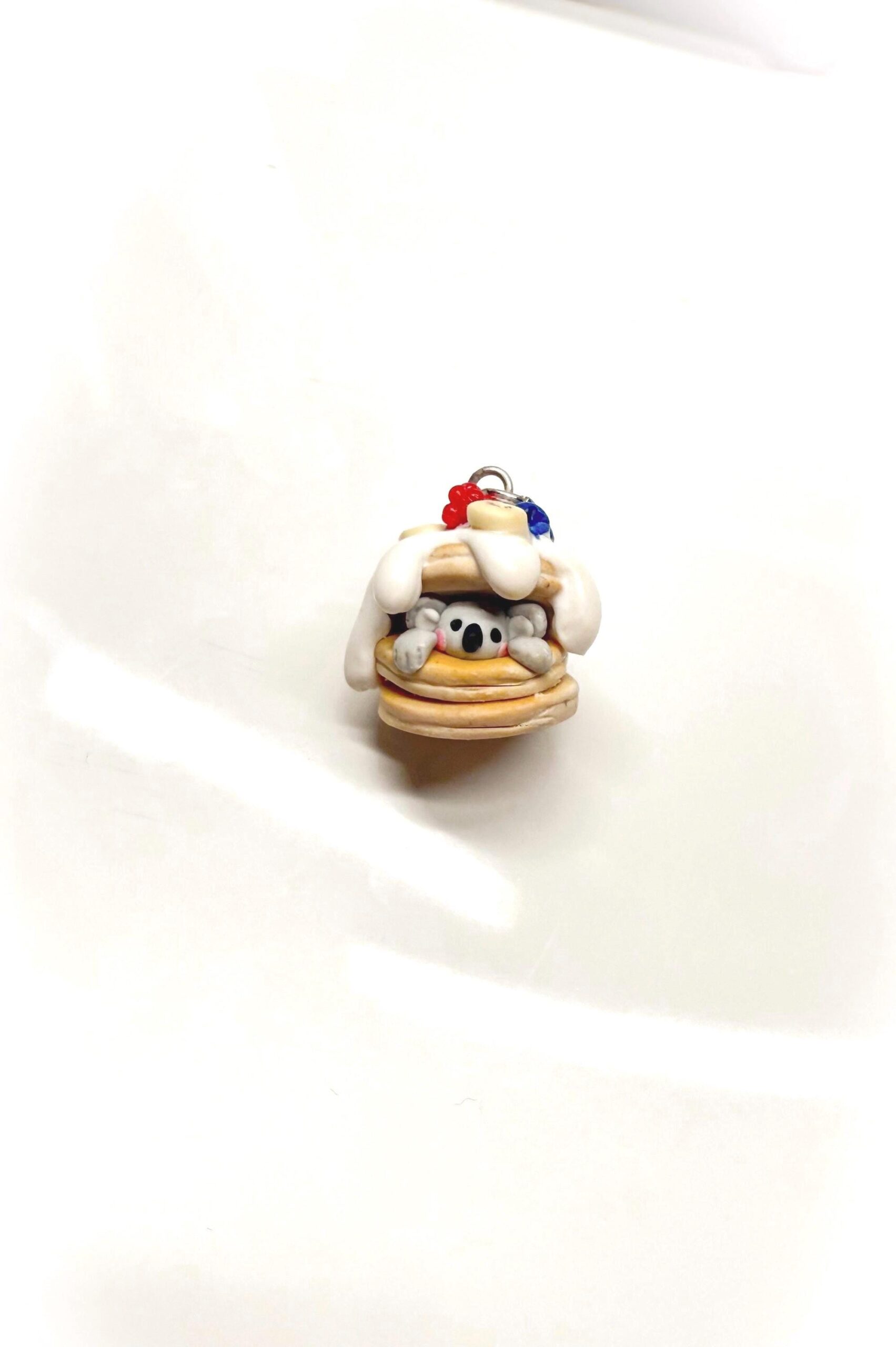 Koala Pancake Necklace, Handmade Polymer Clay Charm - Image 12