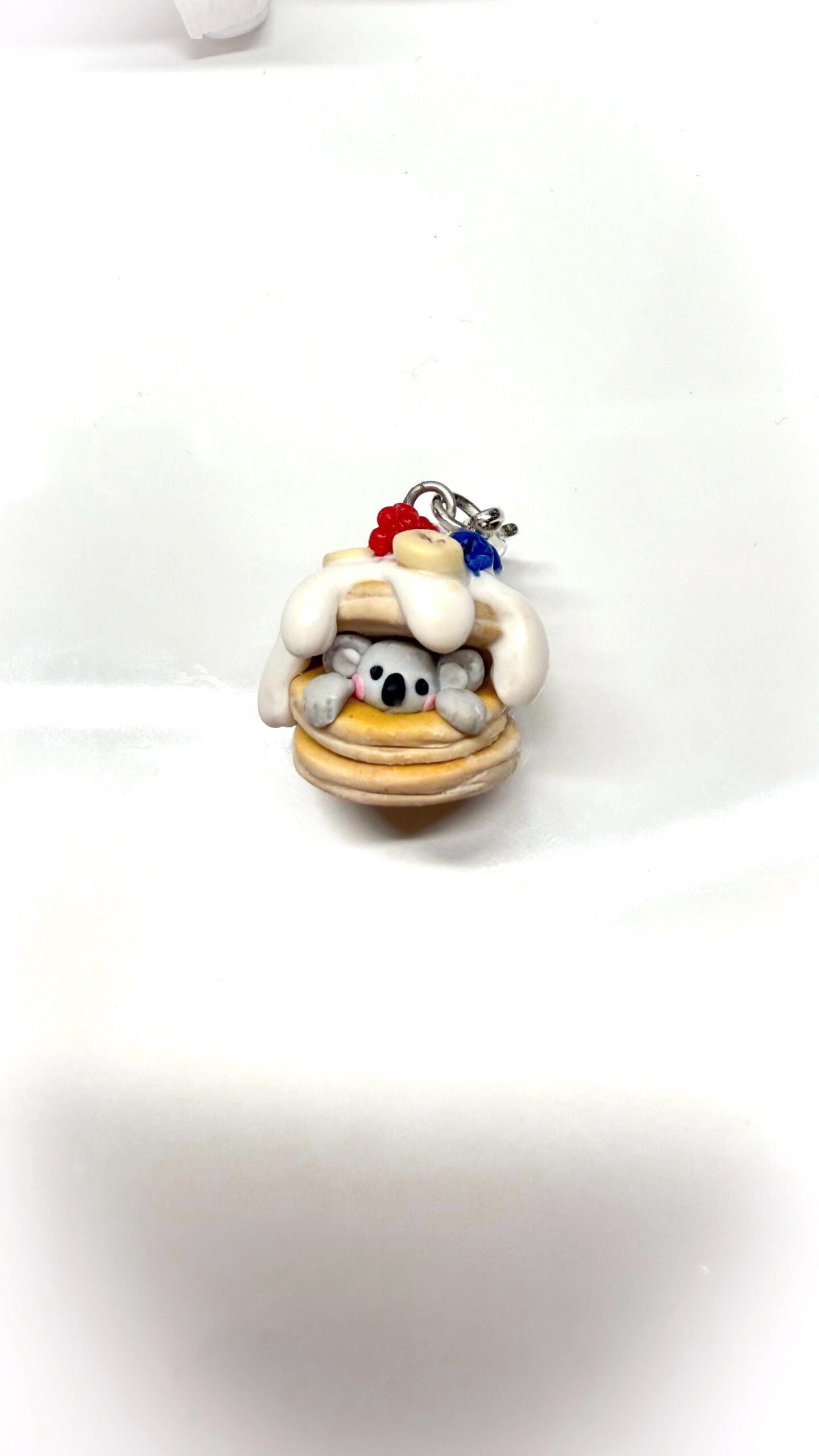 Koala Pancake Necklace, Handmade Polymer Clay Charm - Image 2