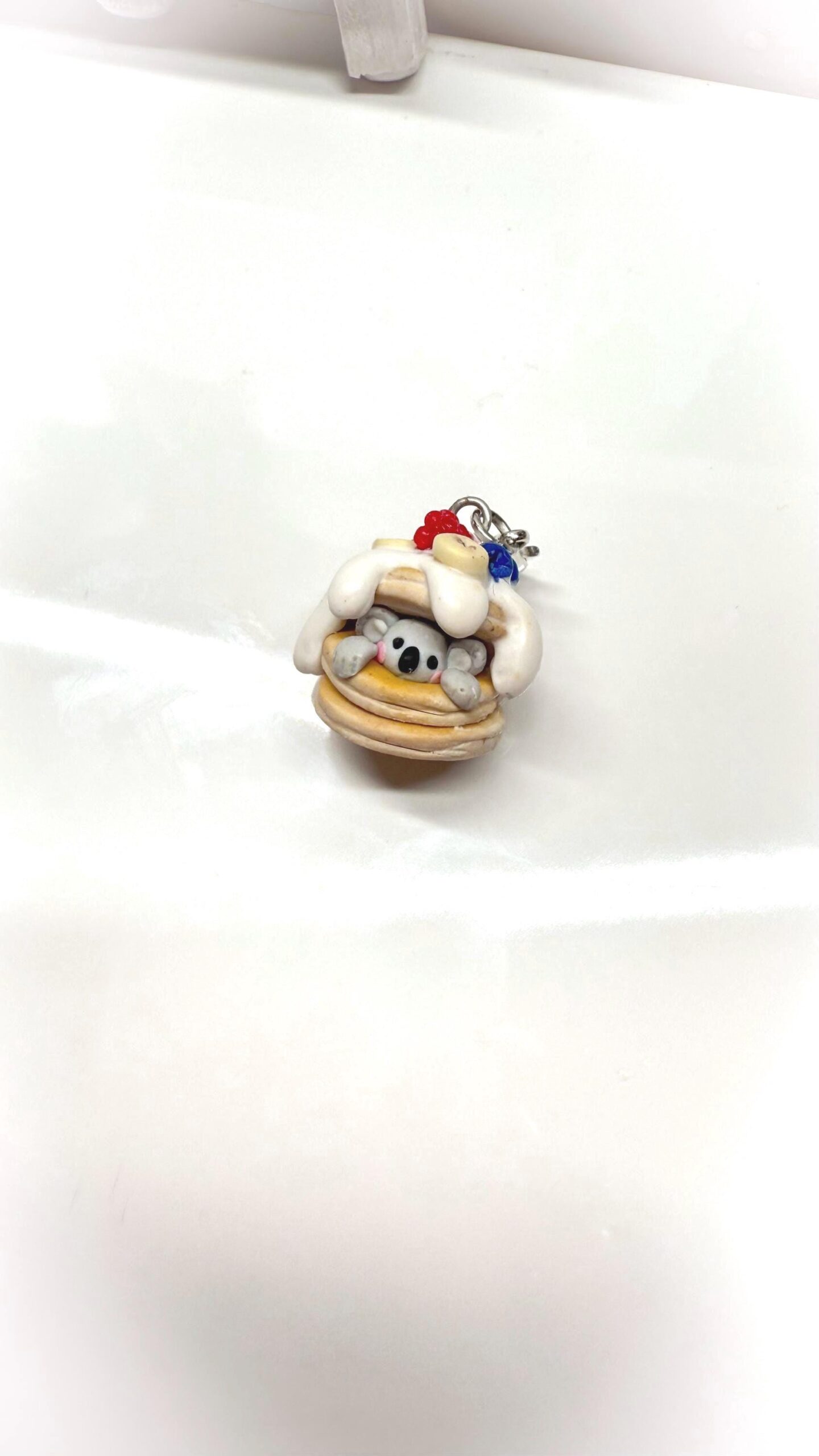 Koala Pancake Necklace, Handmade Polymer Clay Charm - Image 10
