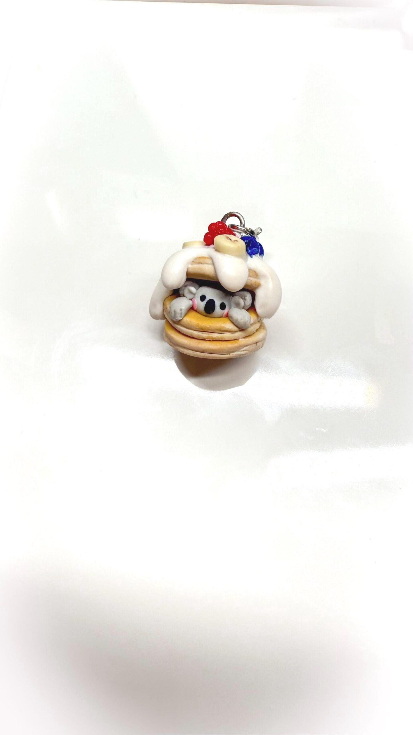Koala Pancake Necklace, Handmade Polymer Clay Charm - Image 13