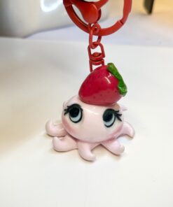Strawberry Octopus Keychain – Fruit Octopus Polymer Clay Bag Charm