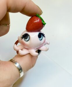 Alternative view of Strawberry Octopus Keychain – Fruit Octopus Polymer Clay Bag Charm