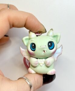 Alternative view of Dragon Monster Keychain – Polymer Clay Creature Bag Charm