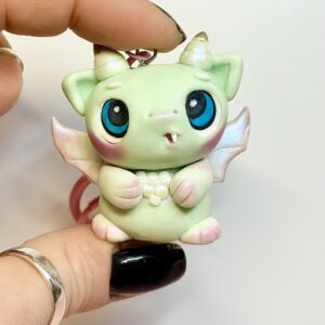 Dragon Monster Keychain – Polymer Clay Creature Bag Charm