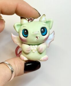 Dragon Monster Keychain – Polymer Clay Creature Bag Charm