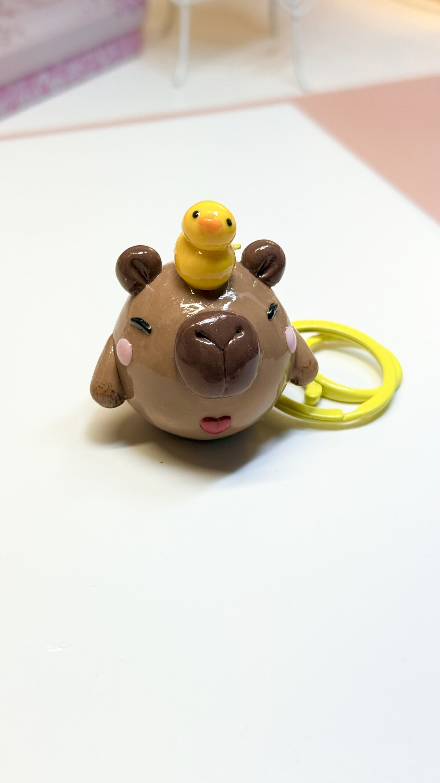 Capybara Chubblet with Duck – Polymer Clay Collectible Charm - Image 7