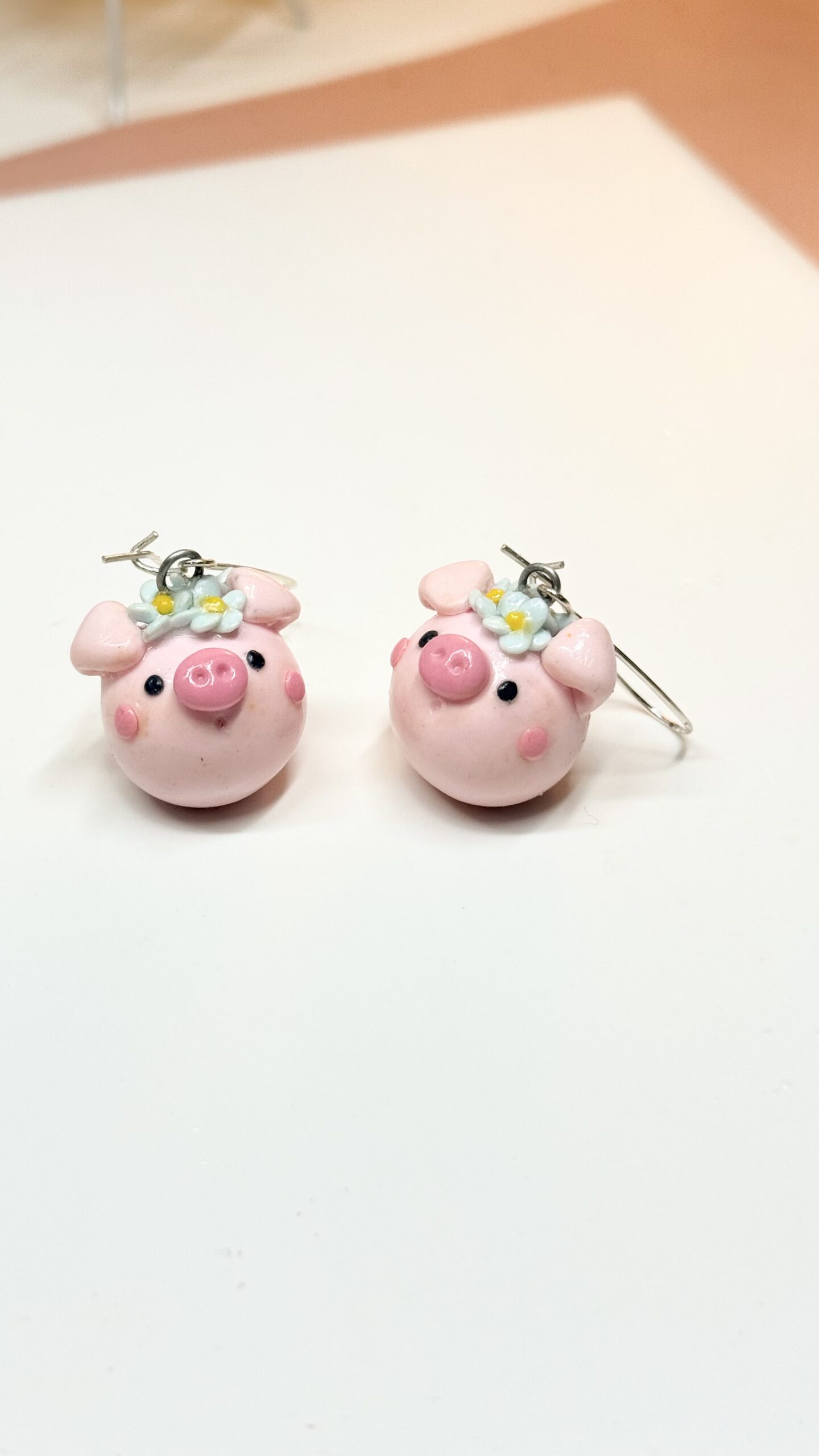 Lady Oinksworth – Pig Chubblet Polymer Clay Earrings - Image 3