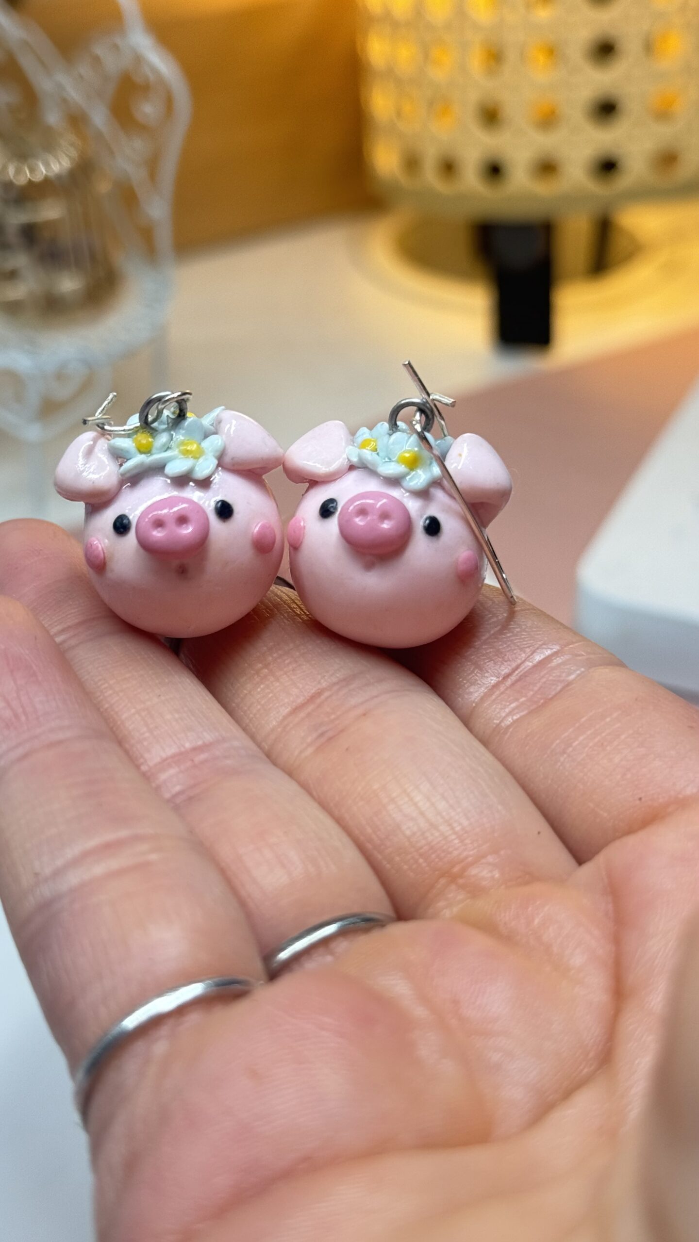 Lady Oinksworth – Pig Chubblet Polymer Clay Earrings - Image 4
