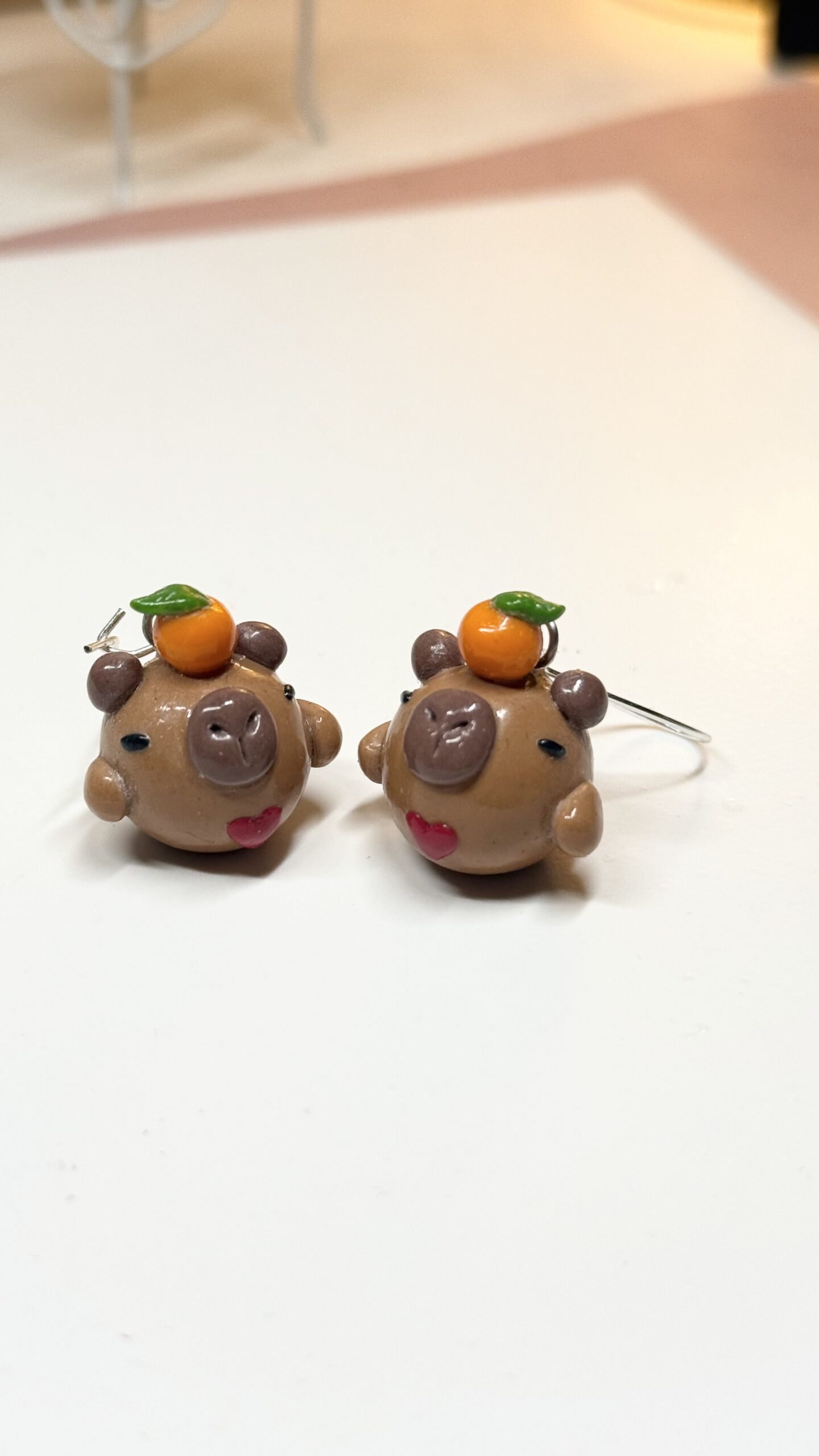 Duchess Capybarrow – Capybara Chubblet Polymer Clay Earrings - Image 5