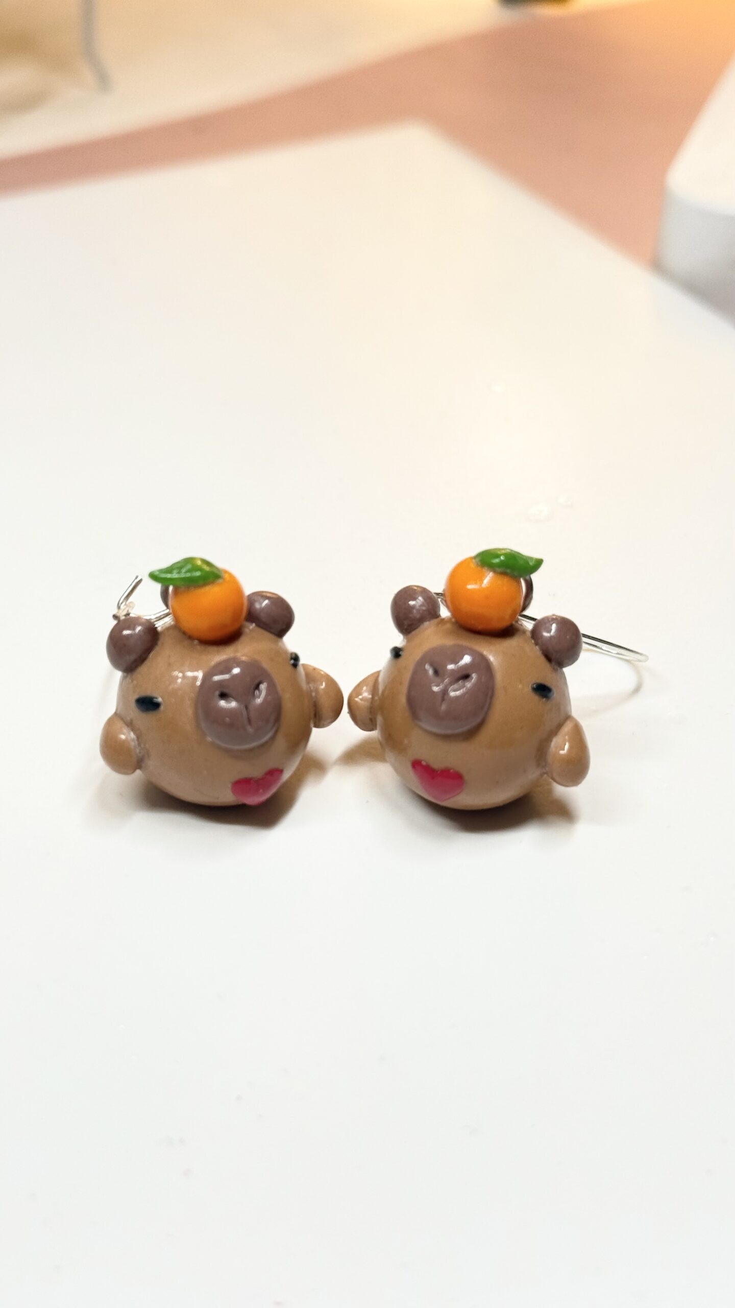 Duchess Capybarrow – Capybara Chubblet Polymer Clay Earrings - Image 2