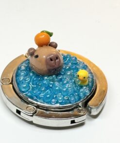 Alternative view of Capybara in a Bathtub – Magnetic Bag Holder (Purse Hook)