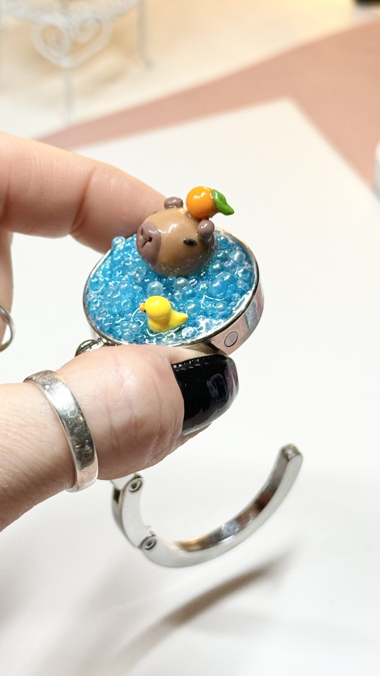 Capybara in a Bathtub – Magnetic Bag Holder (Purse Hook) - Image 7
